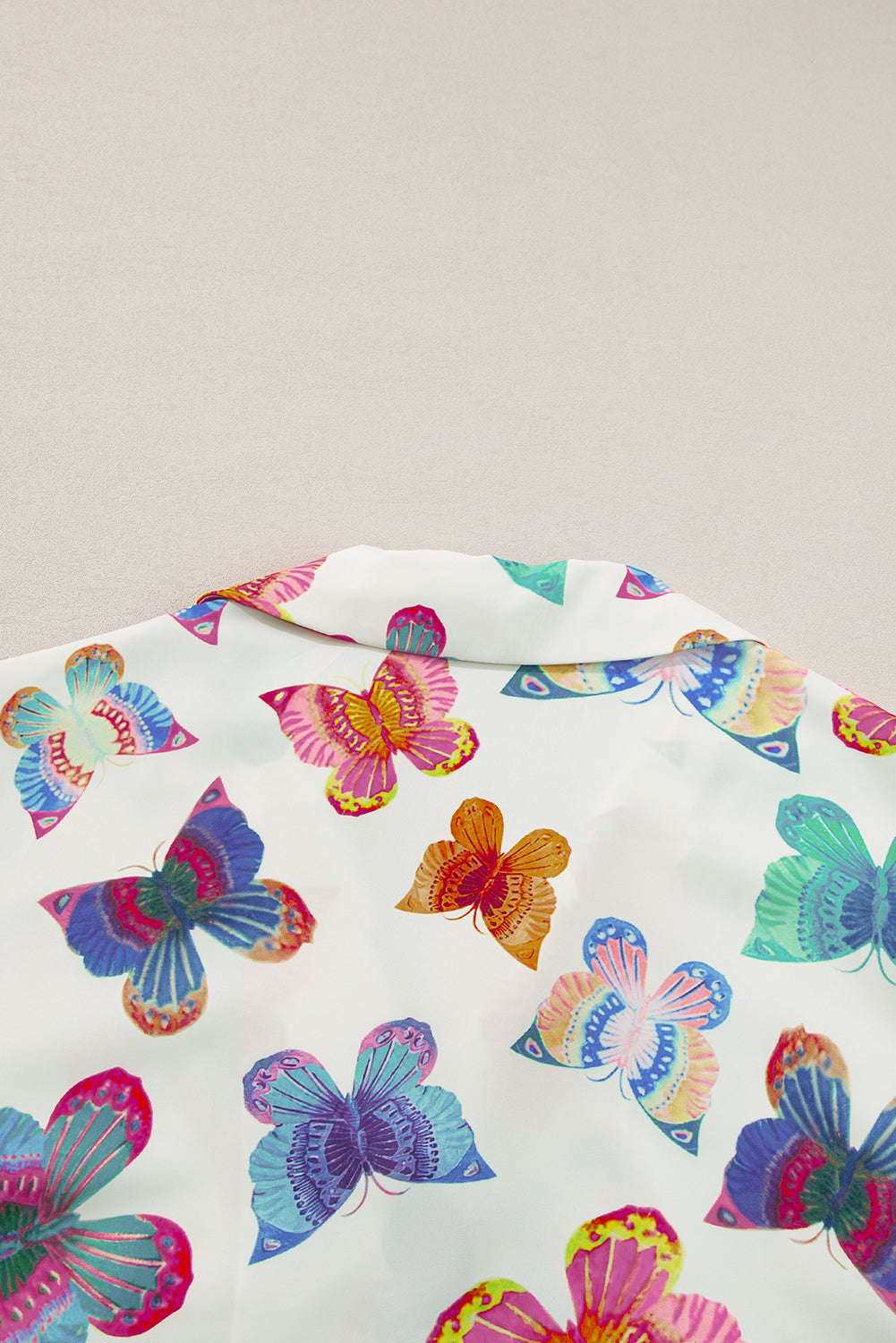 Butterfly Pattern Short Sleeve Shirt Pajamas Set