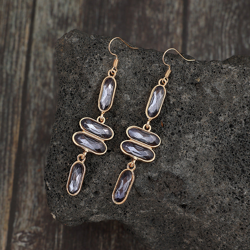 Gold Alloy Earrings with Vibrant Colourful Stones for a Bold, Chic Look
