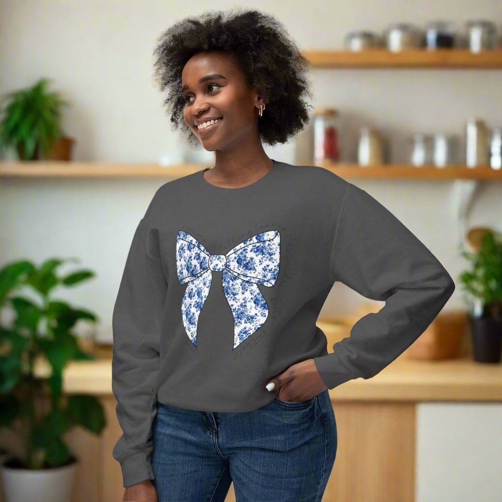 Fall Floral Bow Sweatshirt