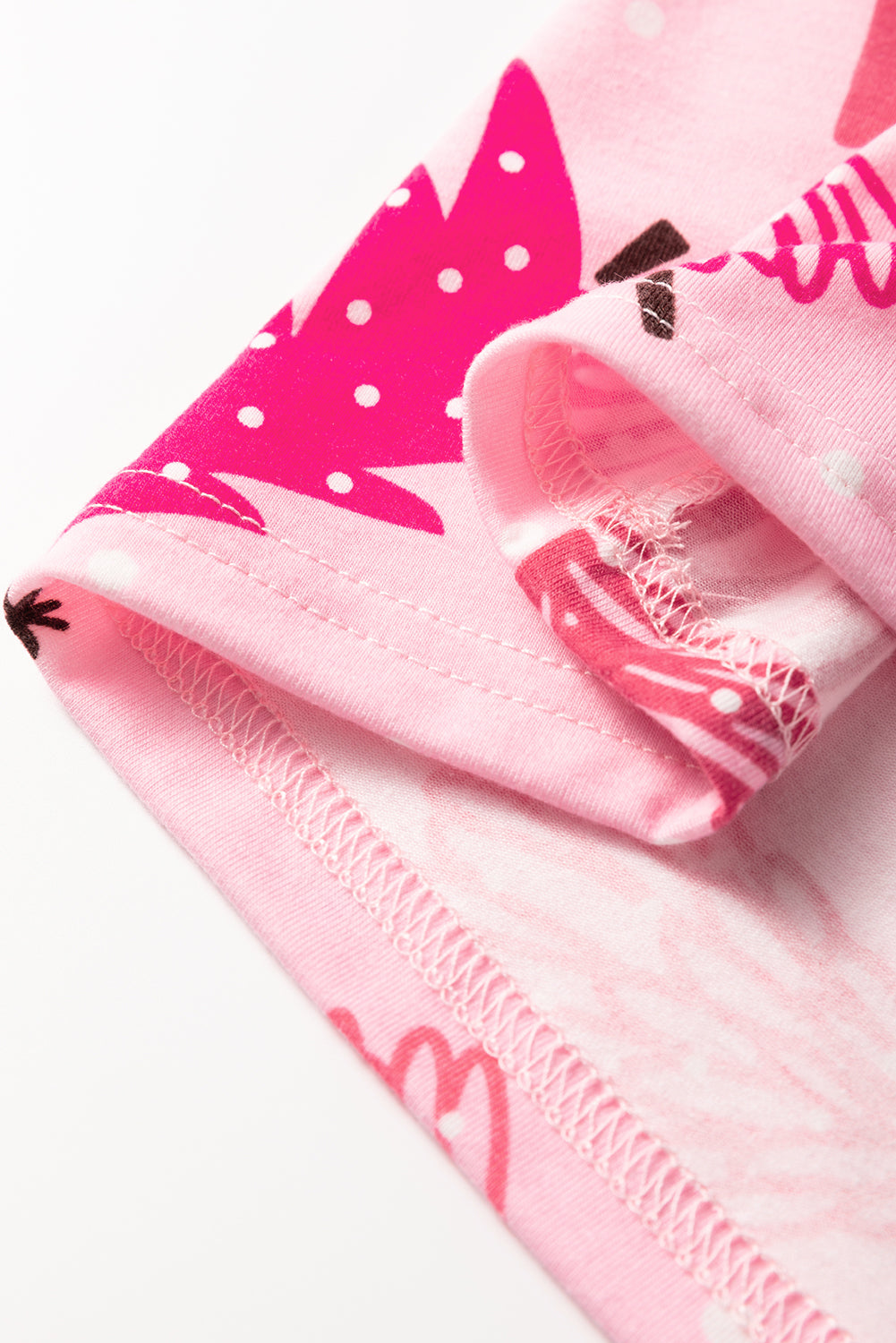 Pink Christmas Tree Print Lounge Set