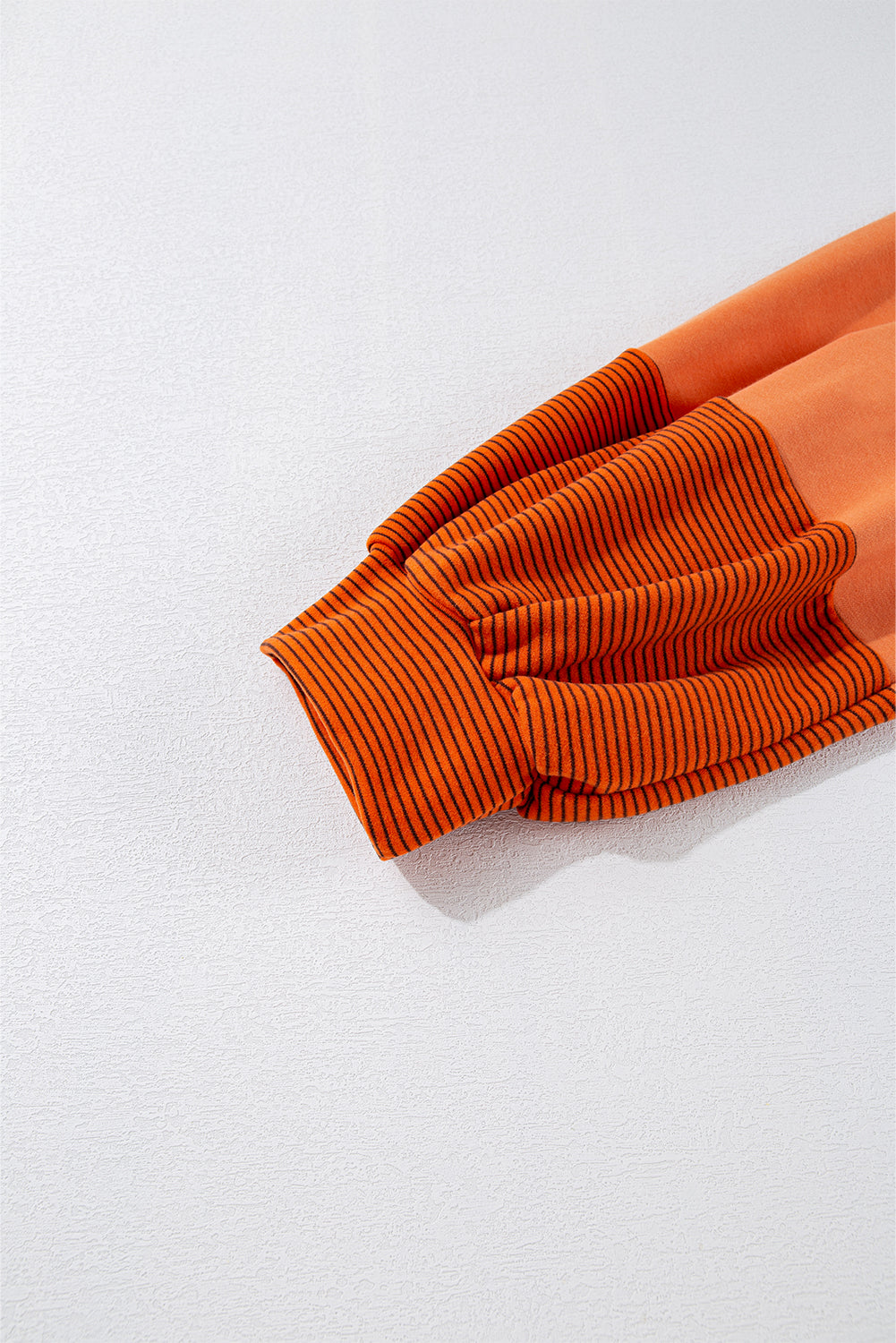 Trendy Henley Pullover with Puff Sleeves and Exposed Seams