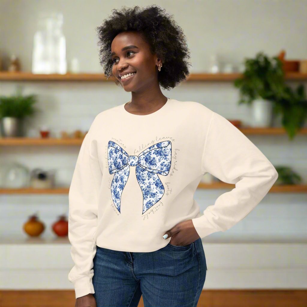 Fall Floral Bow Sweatshirt