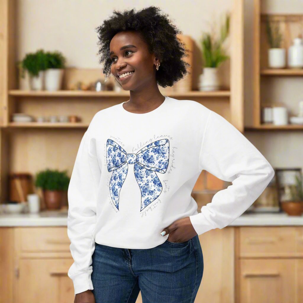 Fall Floral Bow Sweatshirt