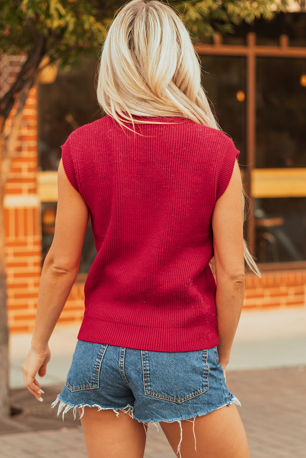 Racing Red Game Day Football Sweater Vest