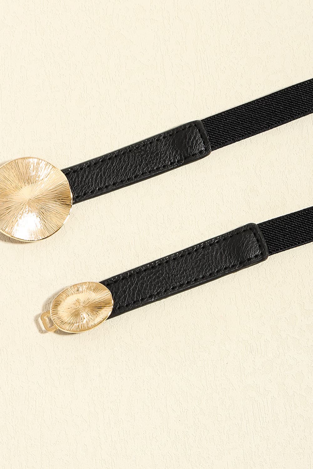 Faux Leather Belt with Gold Accents