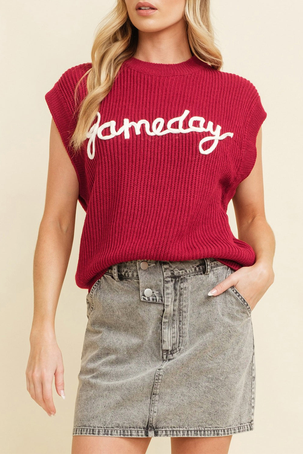 Racing Red Game Day Football Sweater Vest