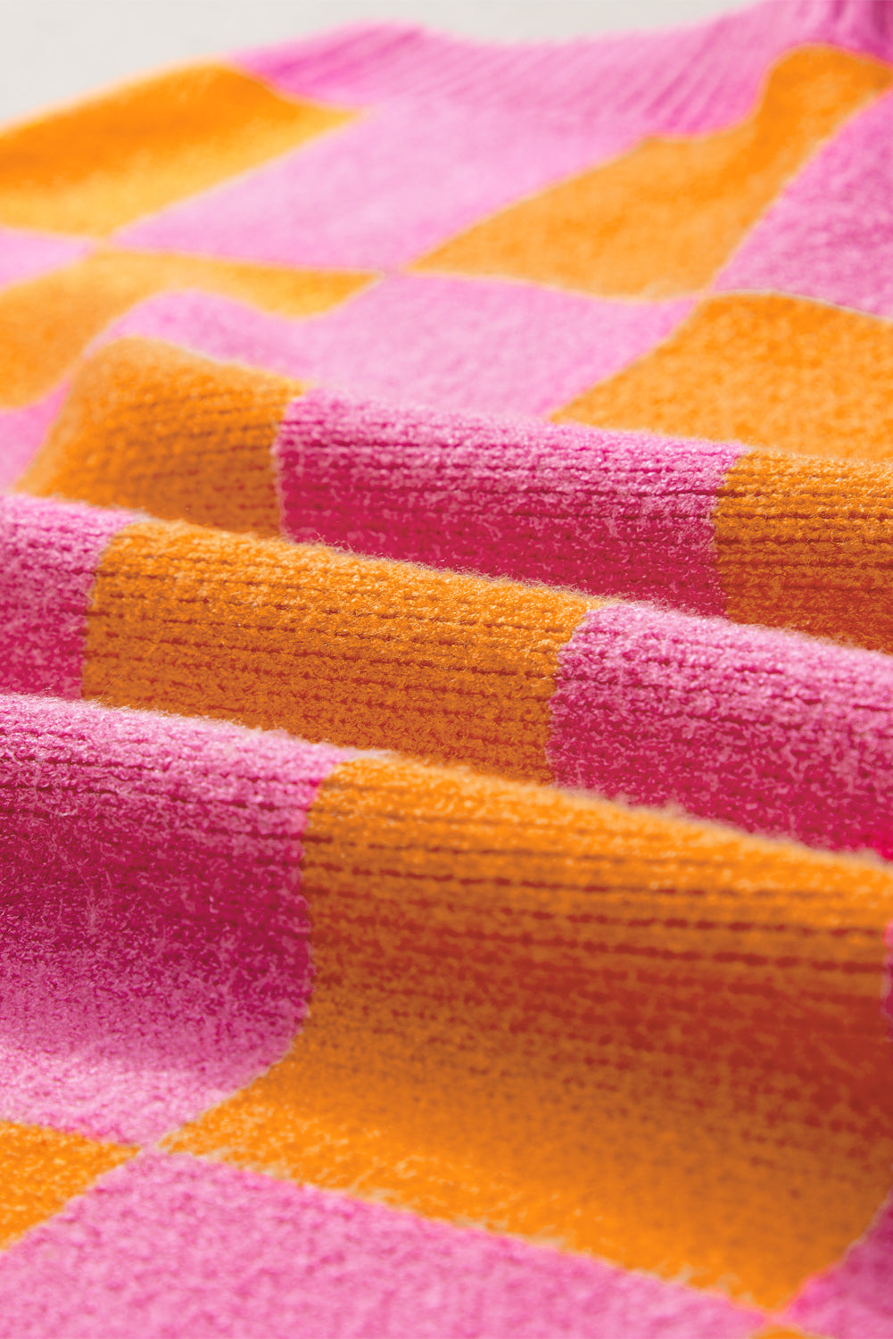 Colorblock Checkered Knit