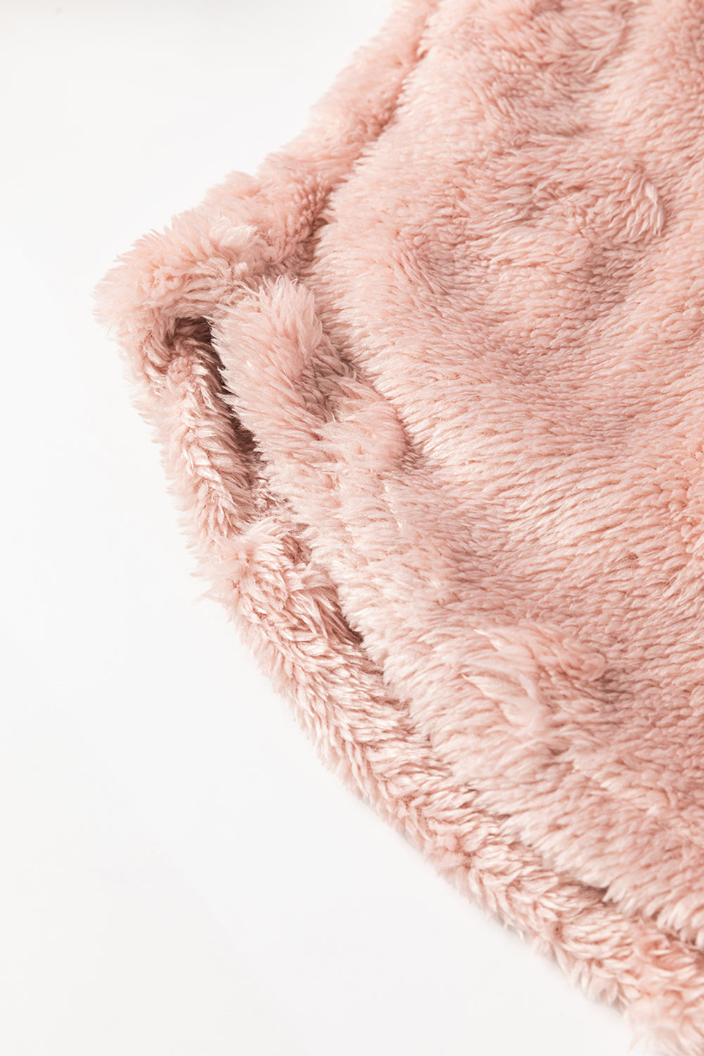 Light Pink Textured Leopard Fleece Lounge Set