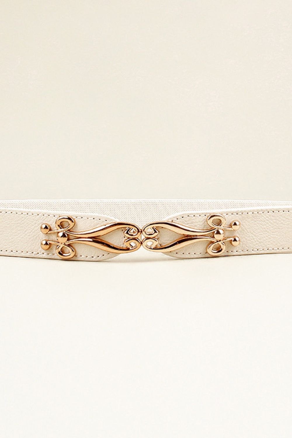 Buckle Elastic Belt with Gold Accents