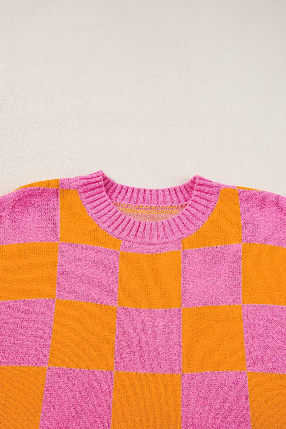 Colorblock Checkered Knit