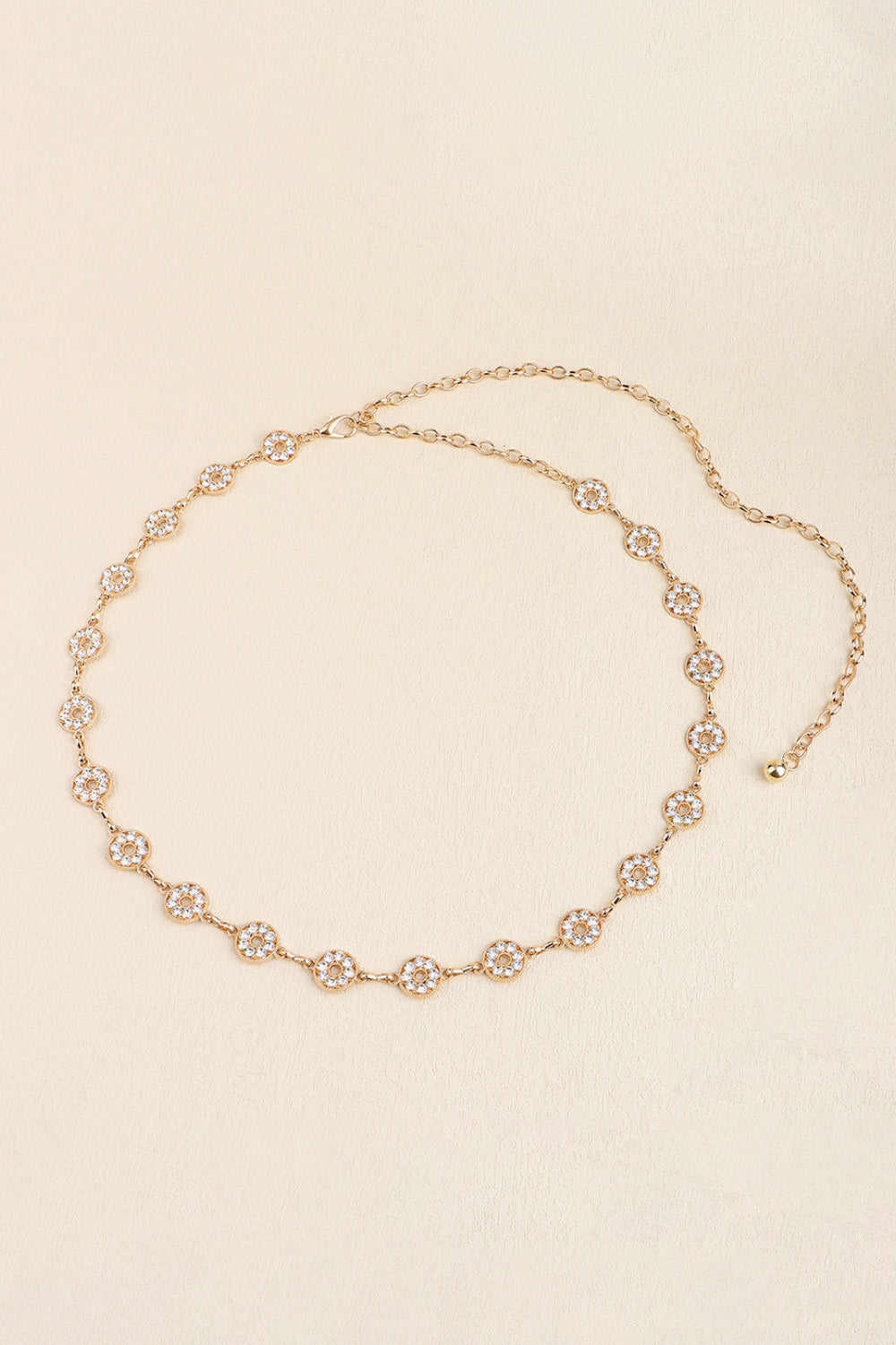 Rhinestone Decor Chain Belt
