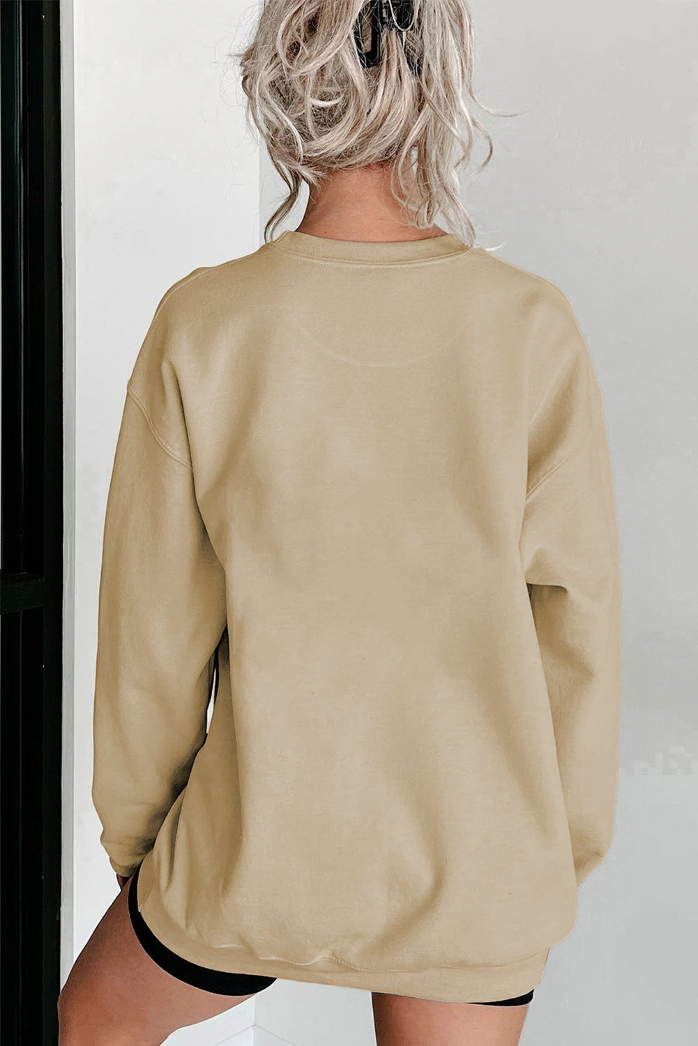 thankful Embroidered Drop Shoulder Pullover Sweatshirt