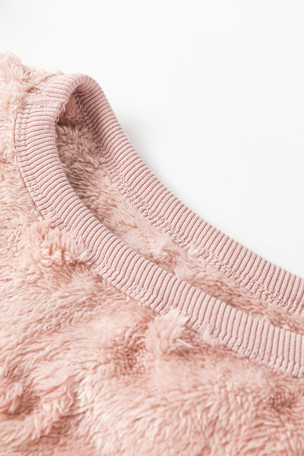 Light Pink Textured Leopard Fleece Lounge Set