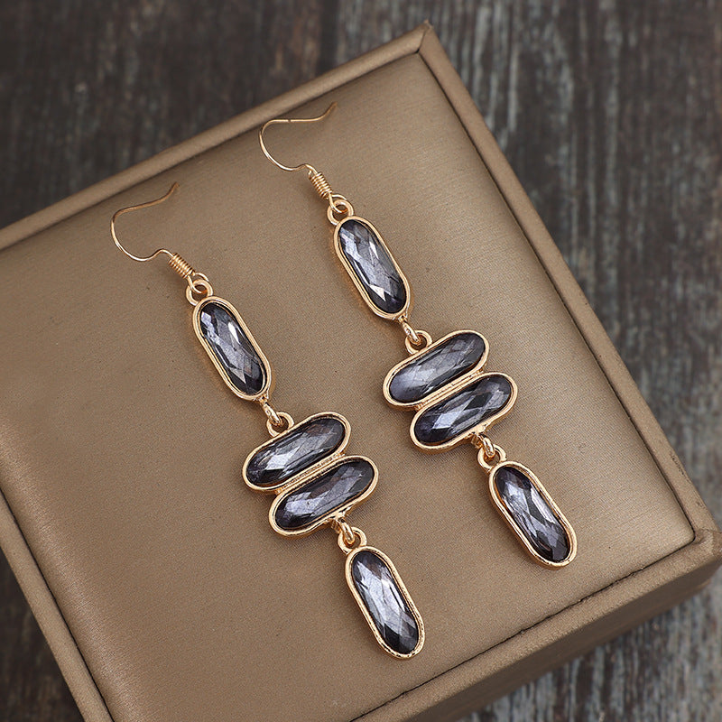 Gold Alloy Earrings with Vibrant Colourful Stones for a Bold, Chic Look