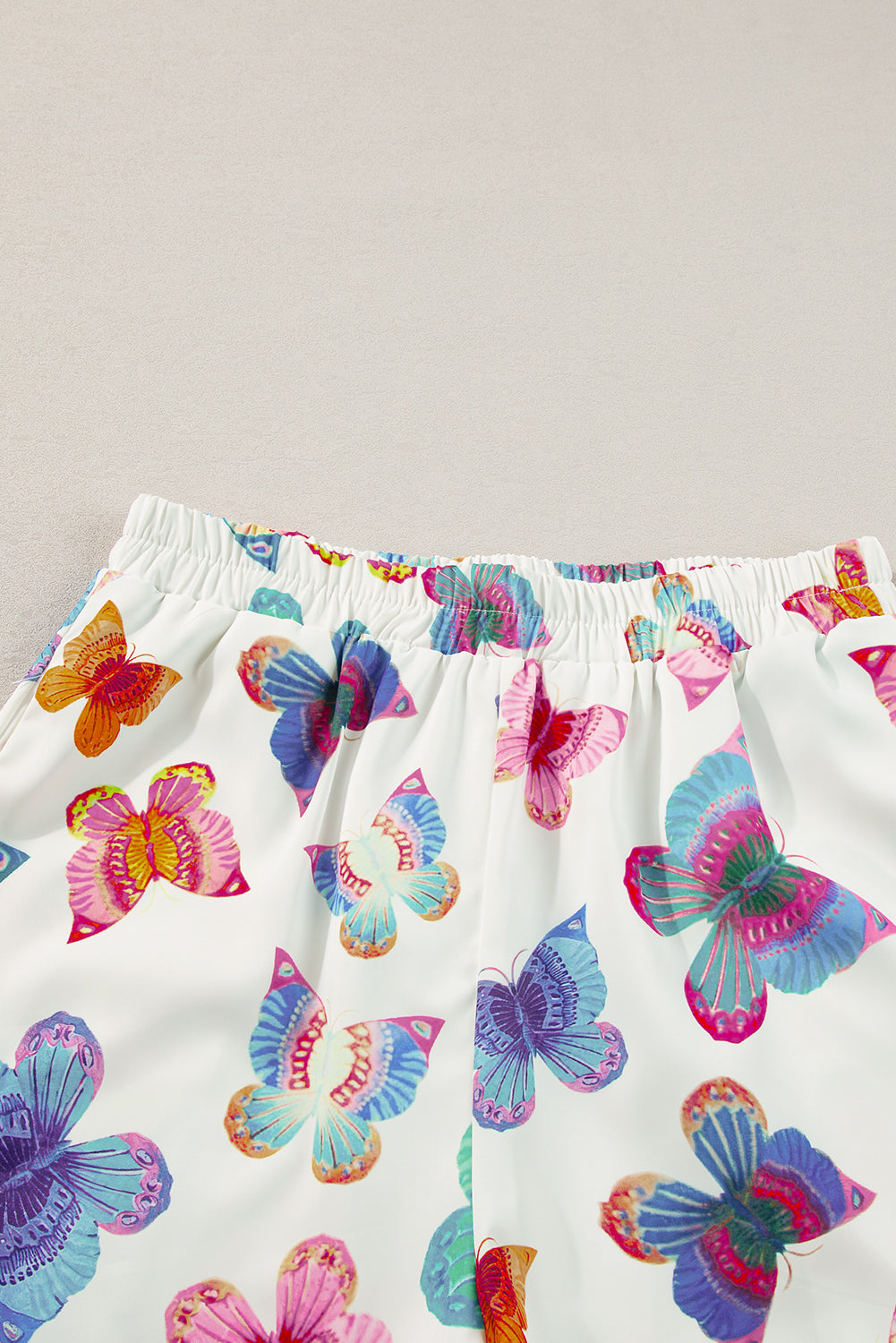 Butterfly Pattern Short Sleeve Shirt Pajamas Set