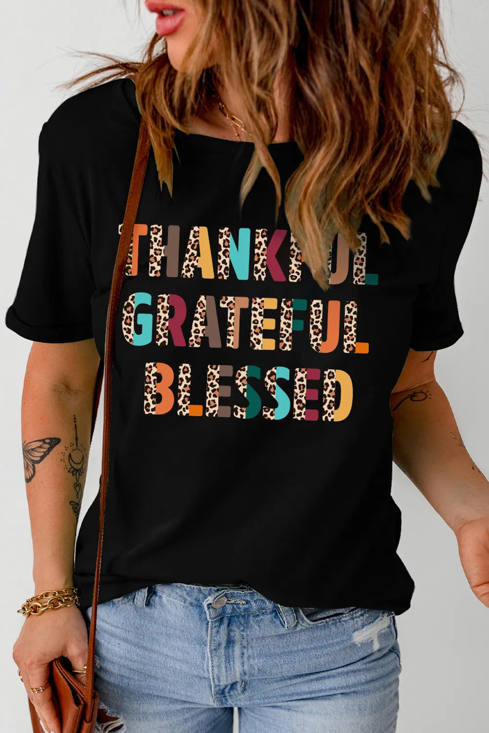 Thankful, Grateful, Blessed Graphic T-Shirt