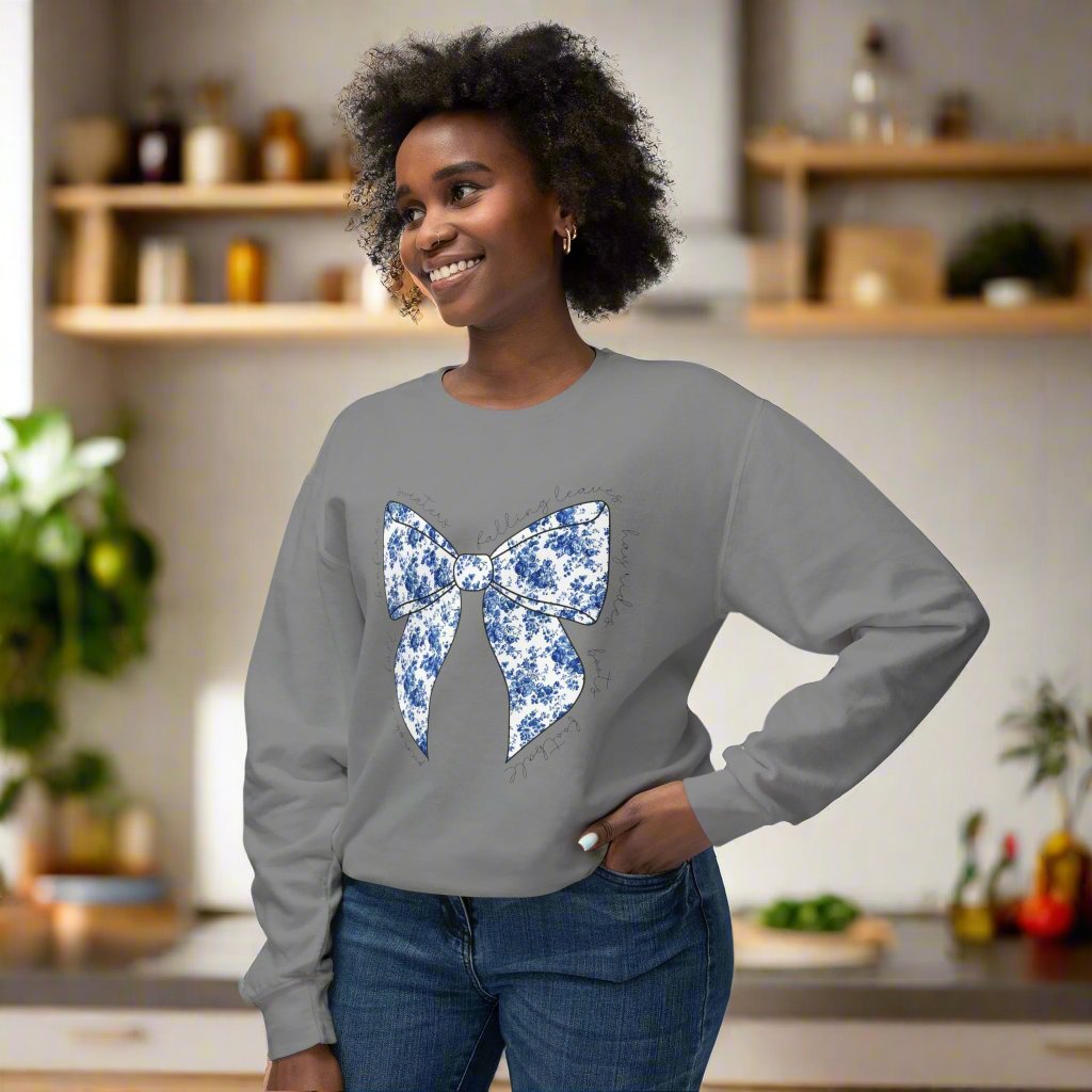 Fall Floral Bow Sweatshirt