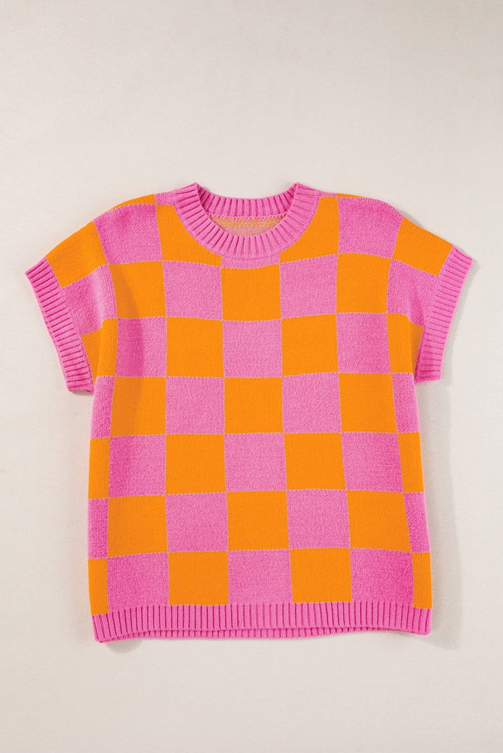 Colorblock Checkered Knit