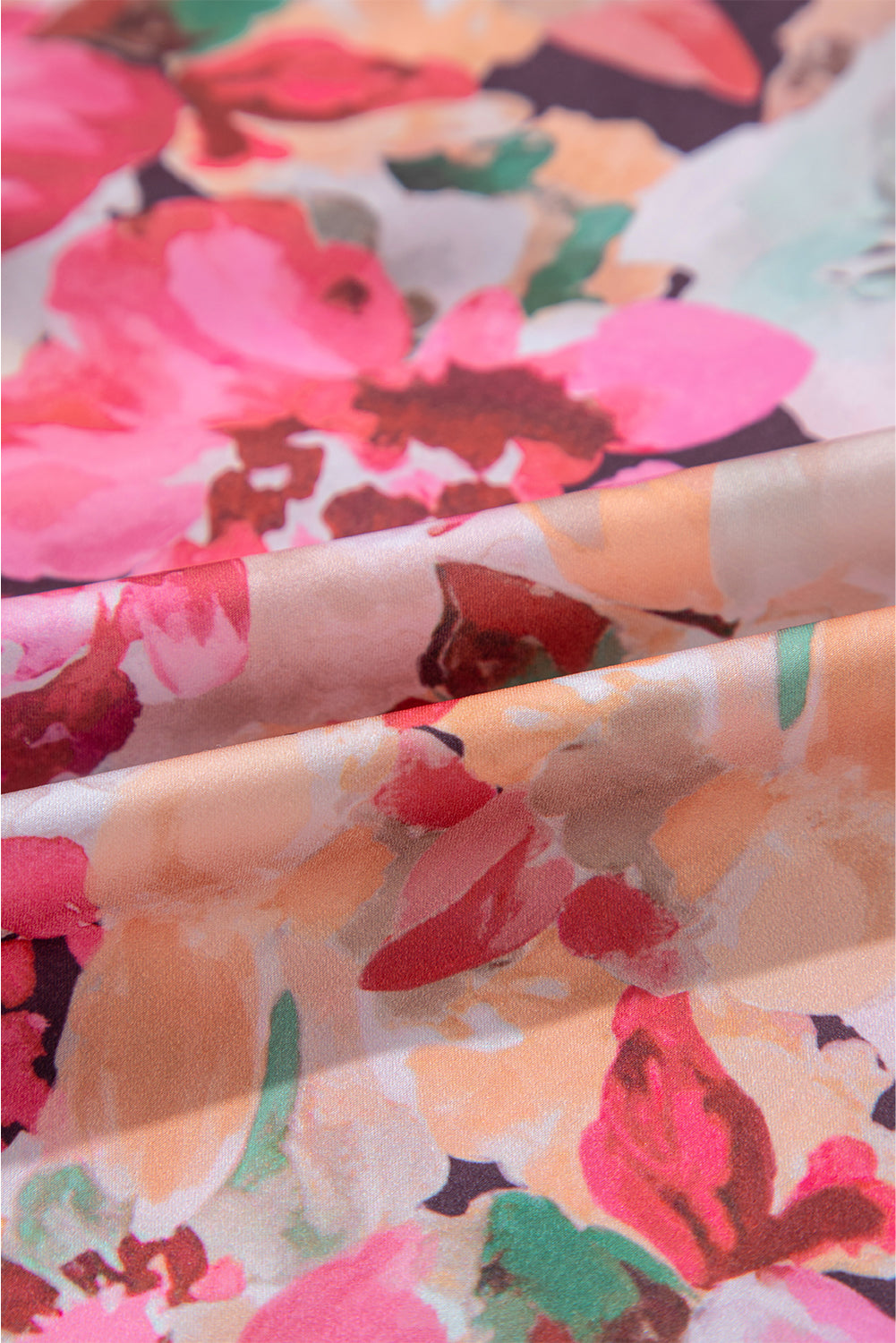 Red Floral Print Frill Blouse