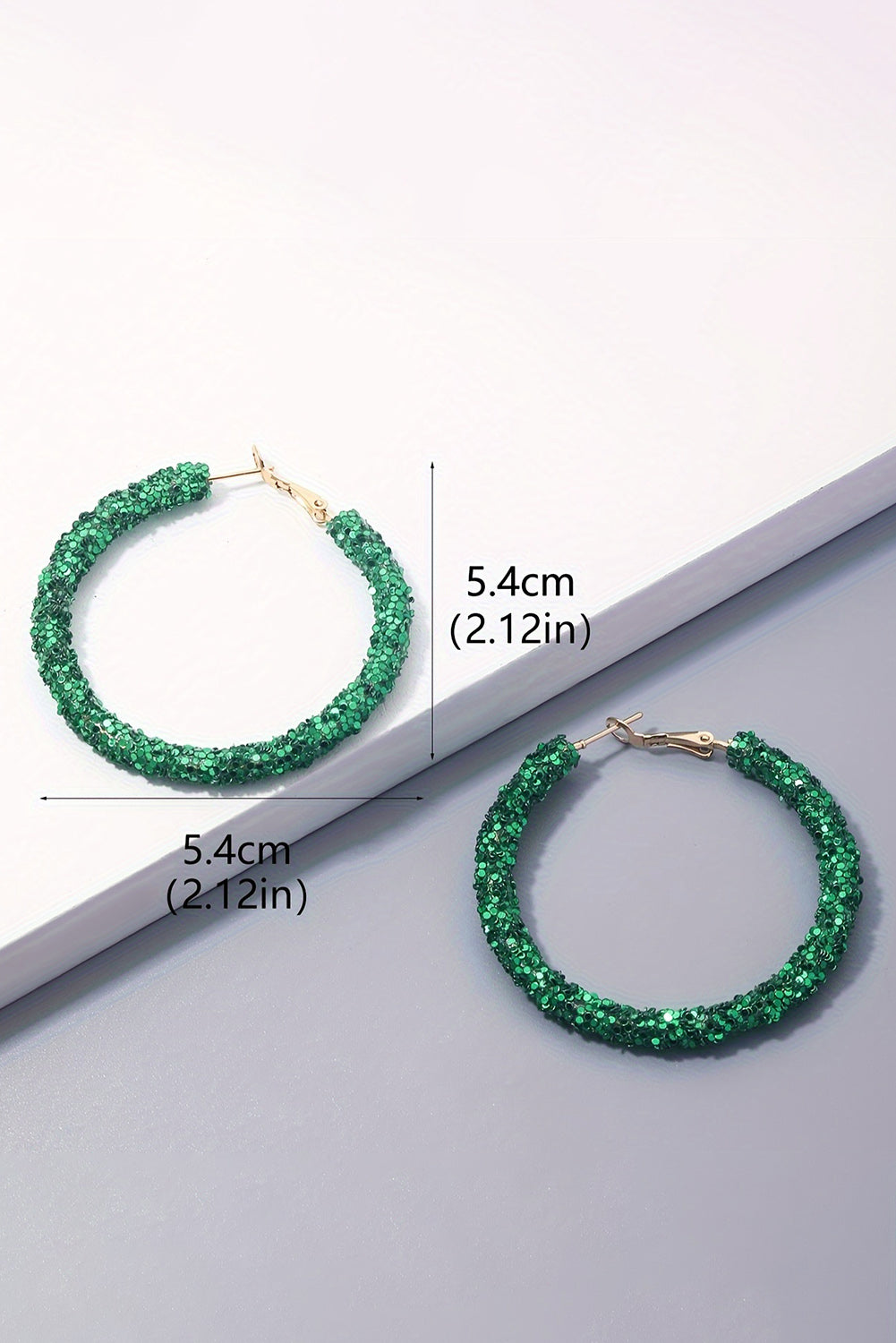Dark Green Daring Sequin Loop Earrings