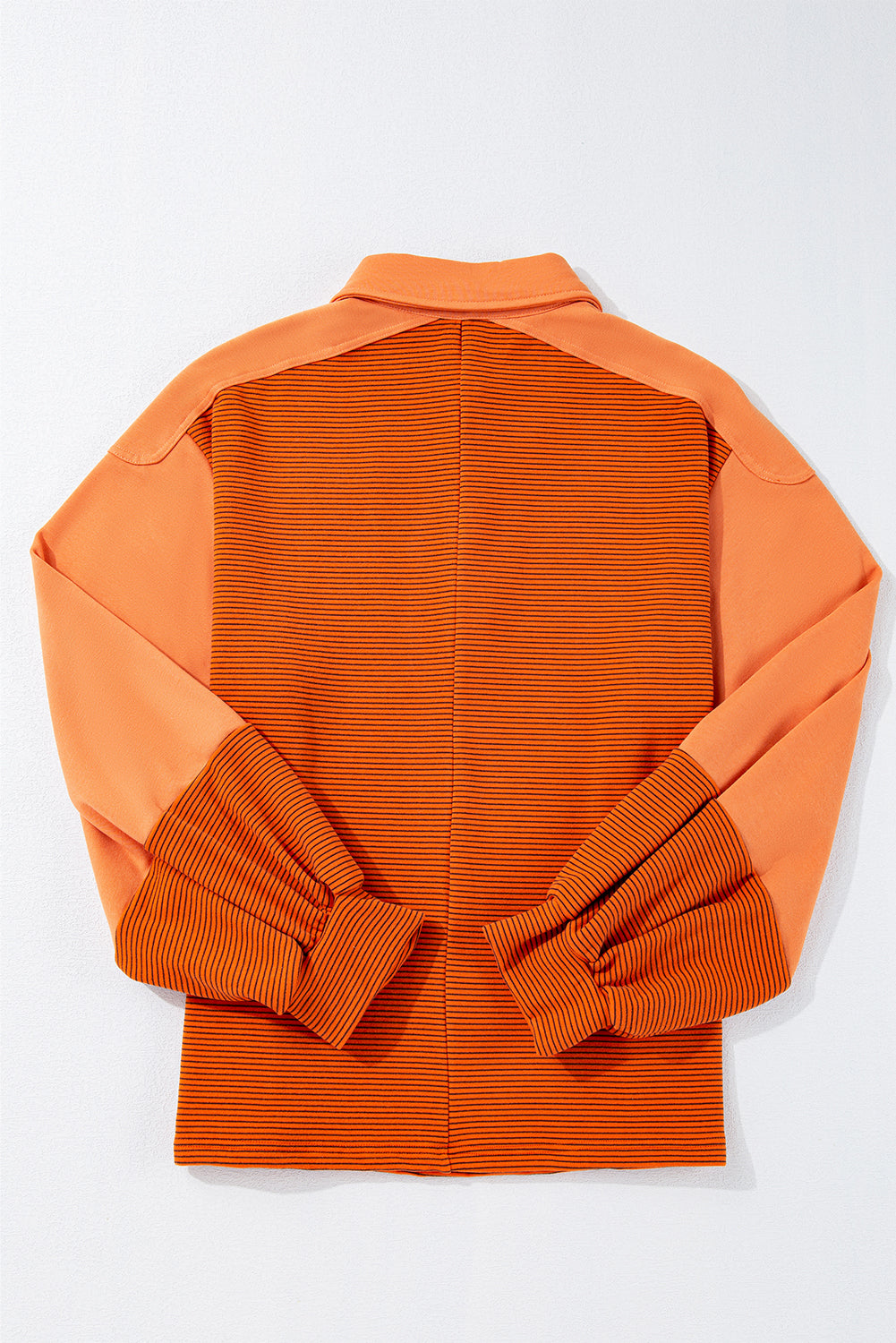 Trendy Henley Pullover with Puff Sleeves and Exposed Seams