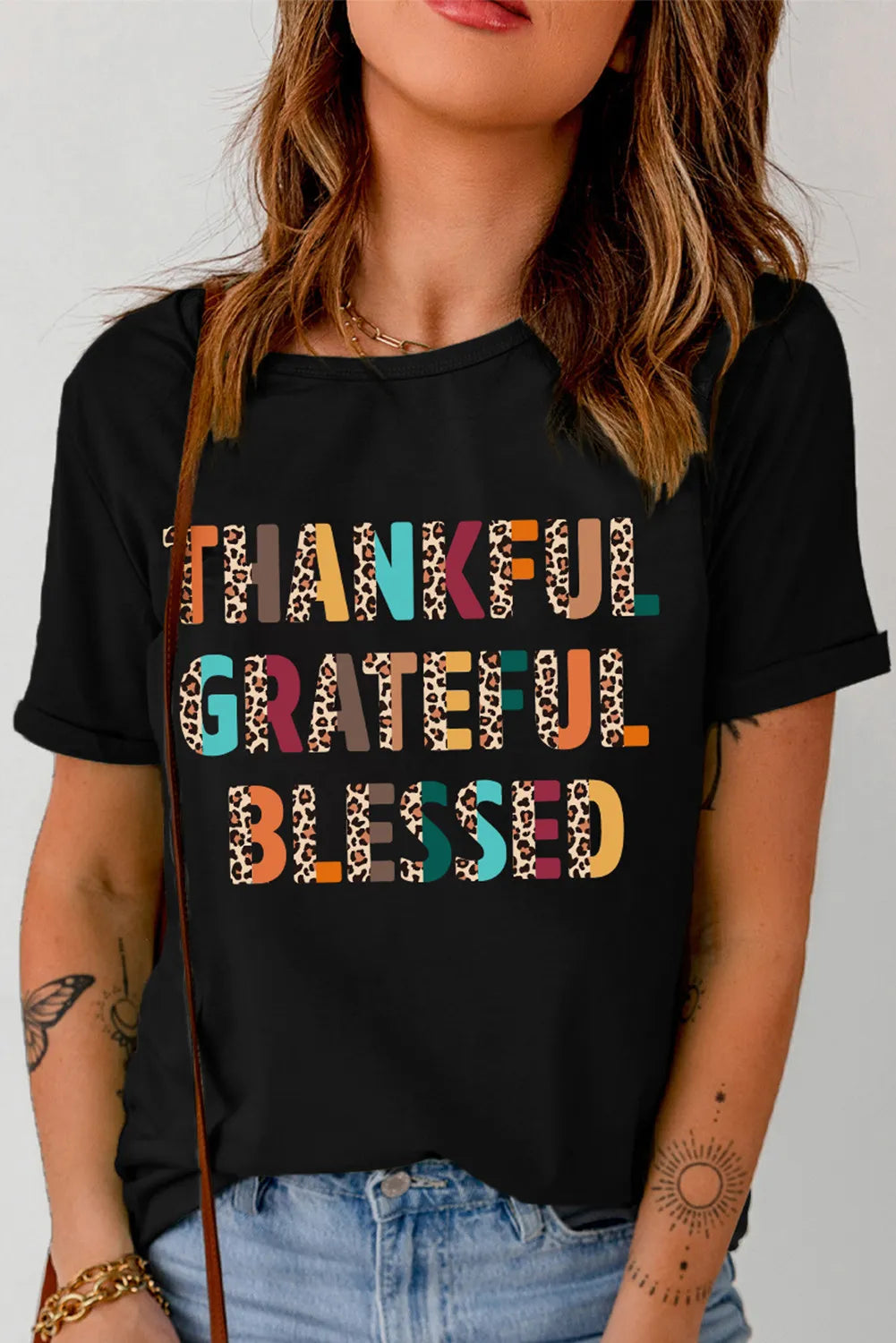 Thankful, Grateful, Blessed Graphic T-Shirt