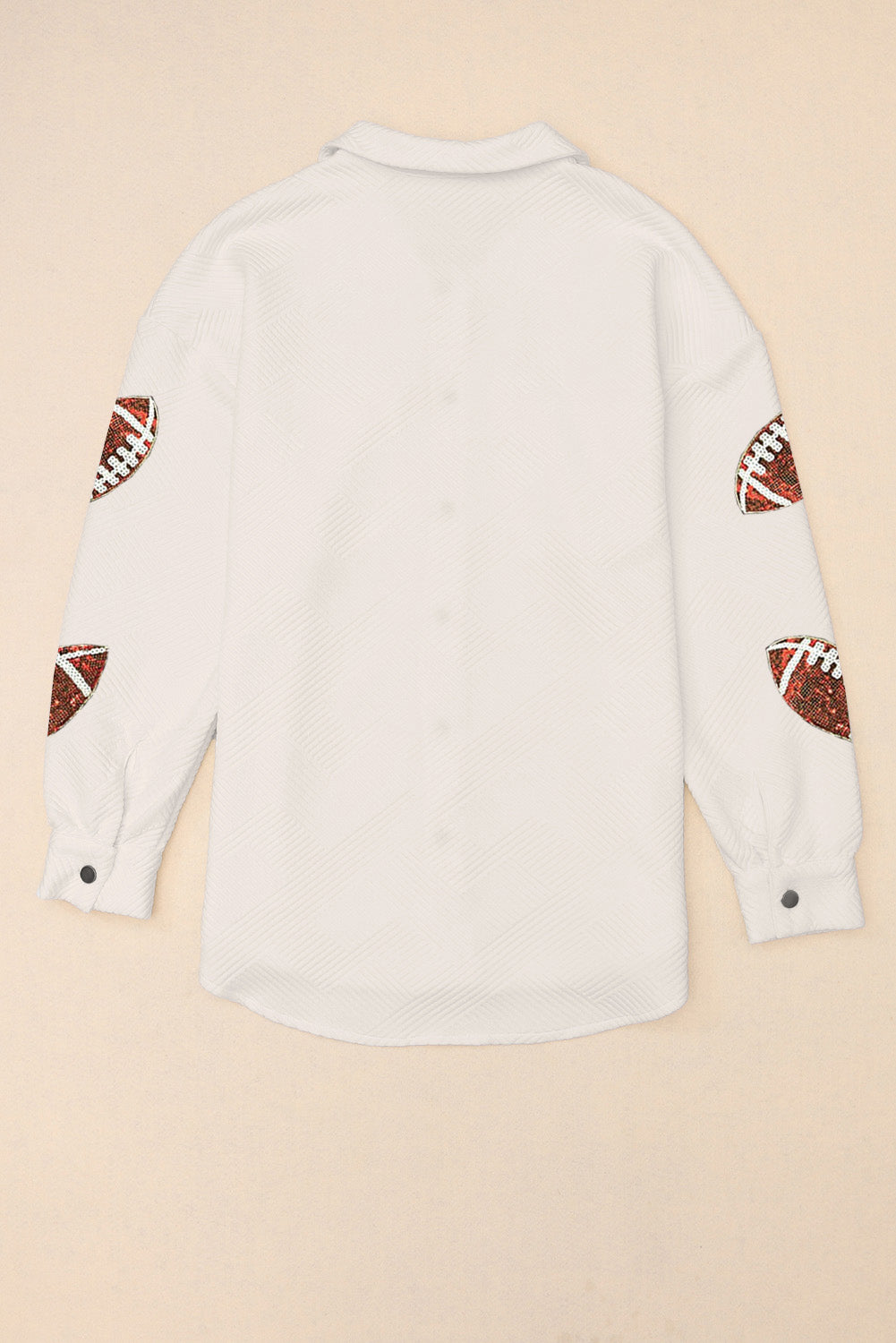 Bubble Gum Texture Sequined Football Shacket