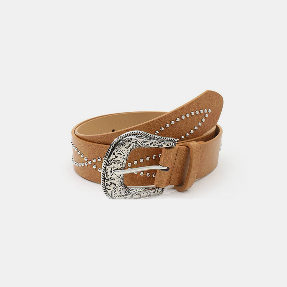 Western Leather Rhinestone Belt
