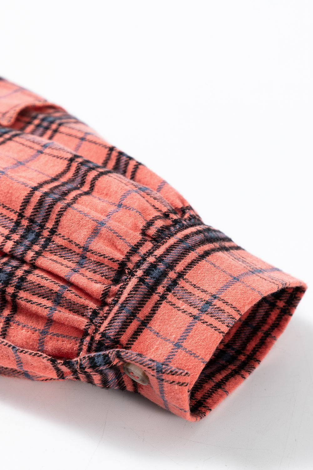 Plaid Long Sleeve Side Distressed Shirt