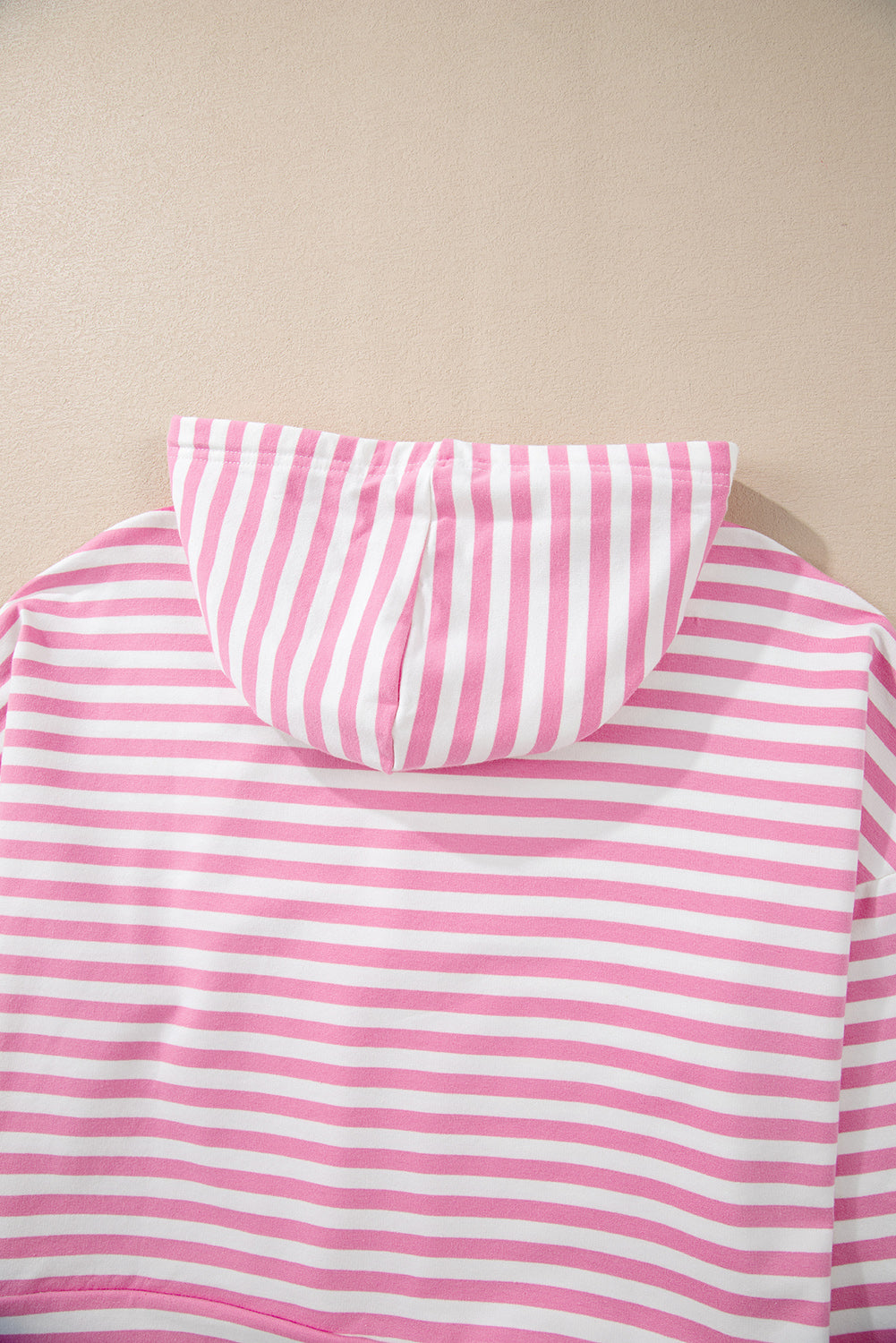 Pink Stripe Kangaroo Pocket Hoodie and Shorts Set