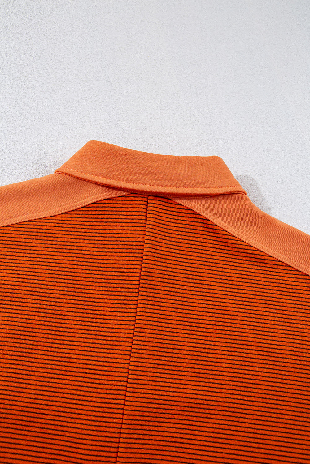 Trendy Henley Pullover with Puff Sleeves and Exposed Seams