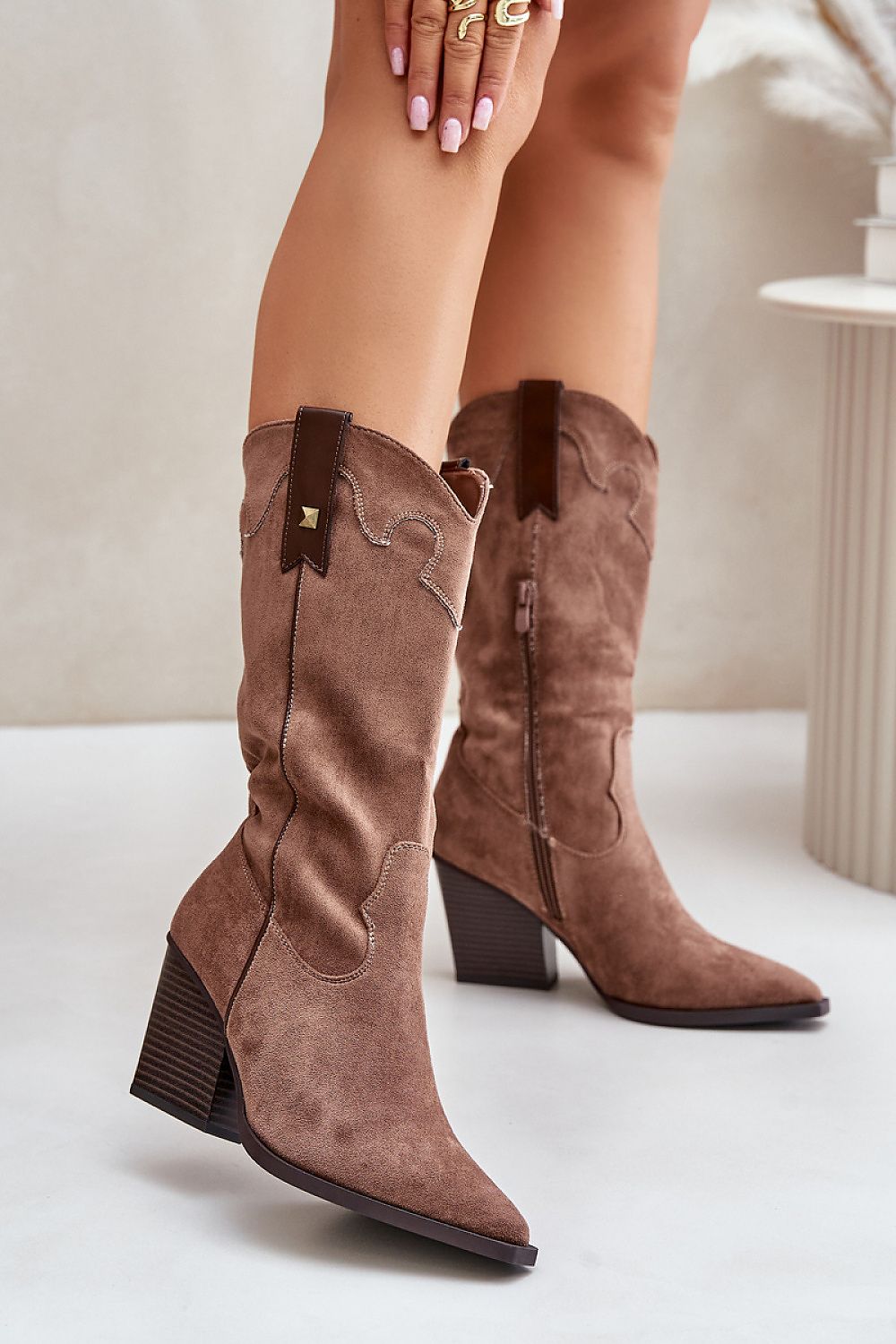 Flirty Calf Lenth Suede Boots