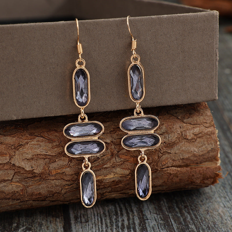 Gold Alloy Earrings with Vibrant Colourful Stones for a Bold, Chic Look