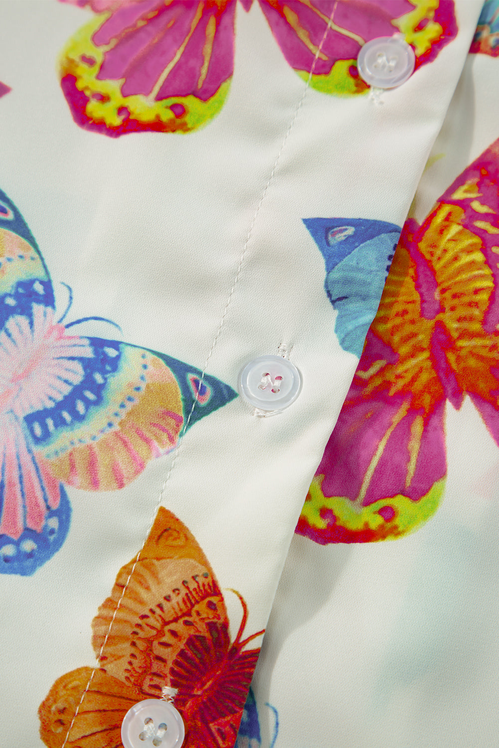 Butterfly Pattern Short Sleeve Shirt Pajamas Set
