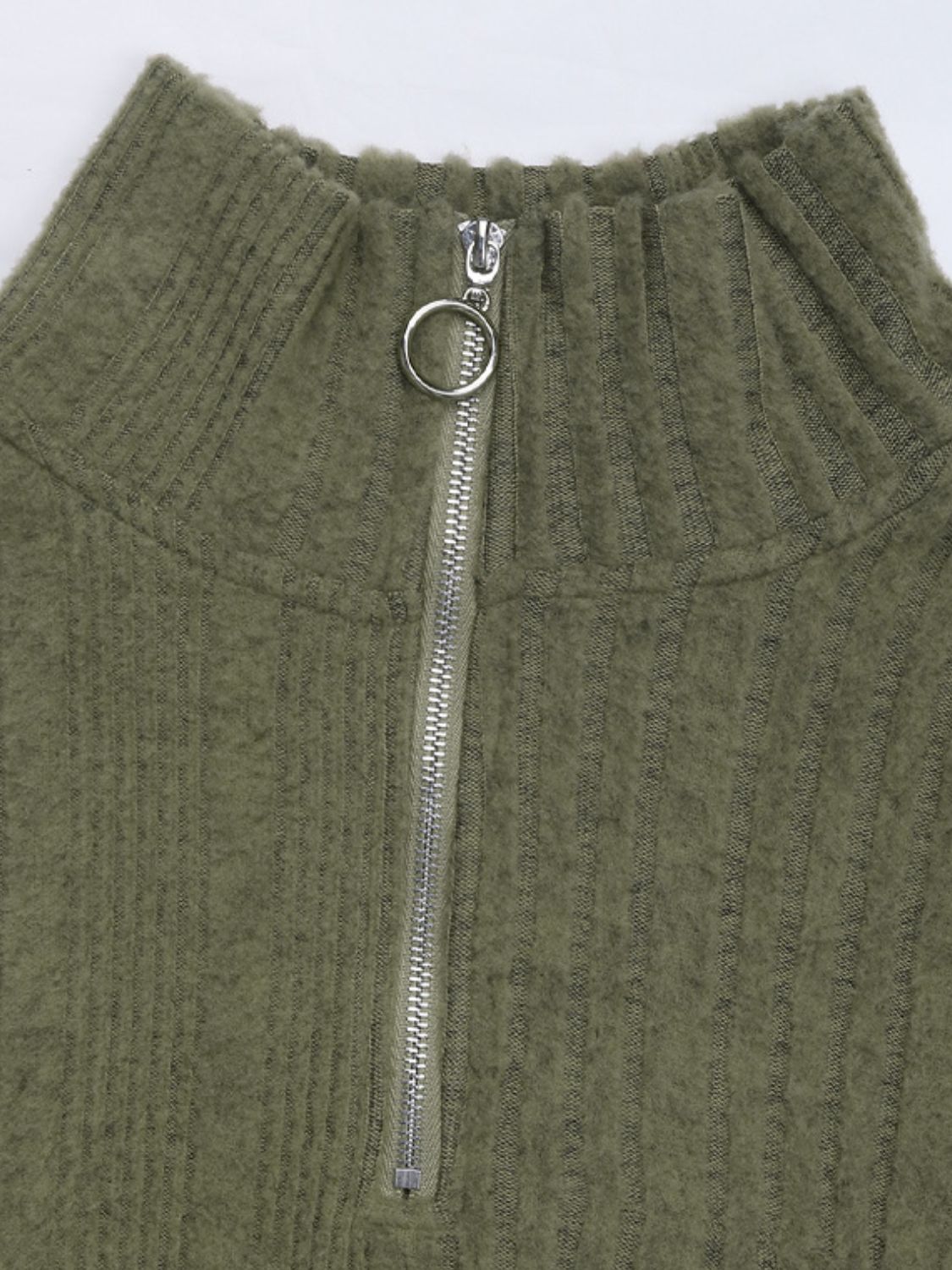 Tied Quarter Zip Long Sleeve Sweater Dress