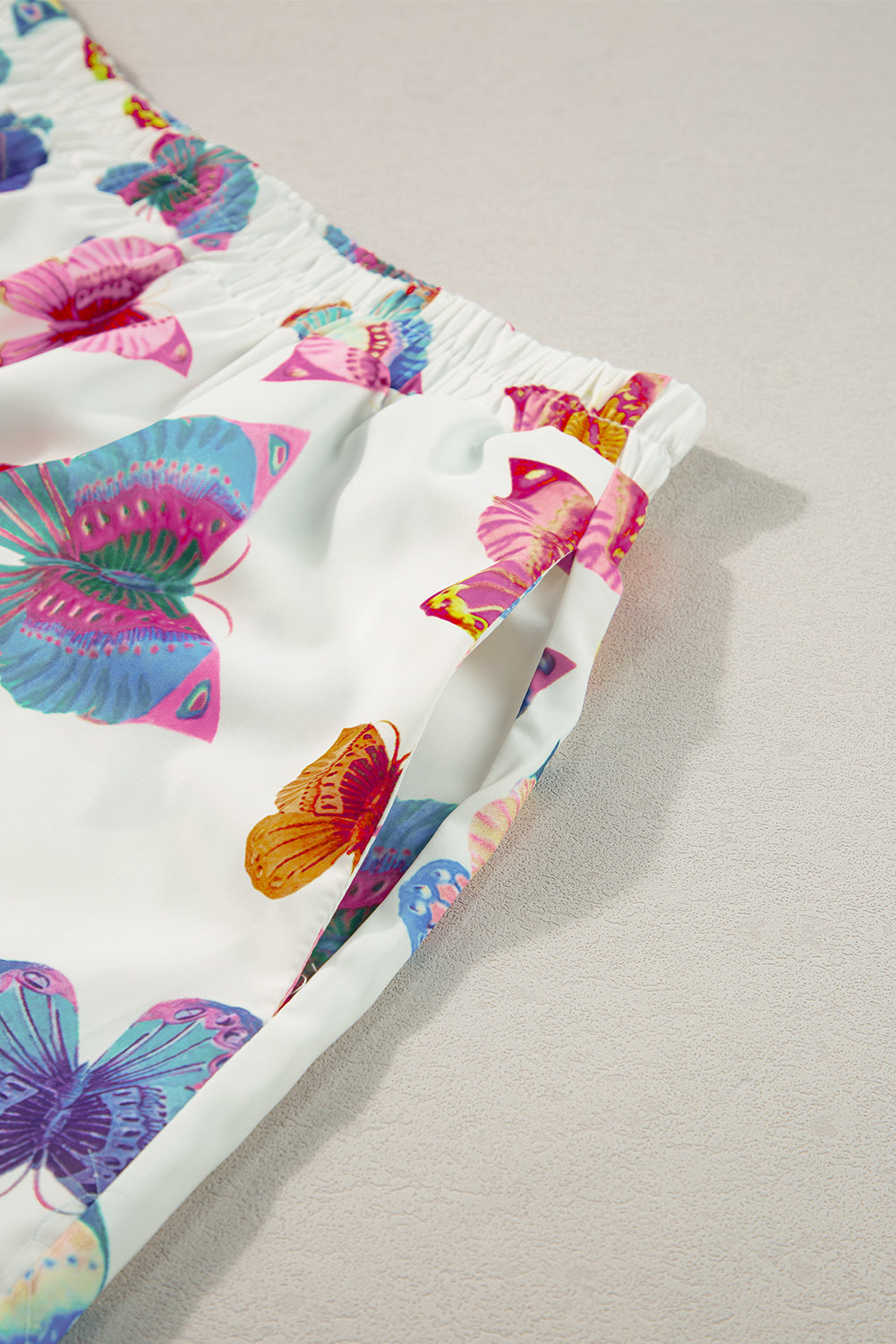 Butterfly Pattern Short Sleeve Shirt Pajamas Set