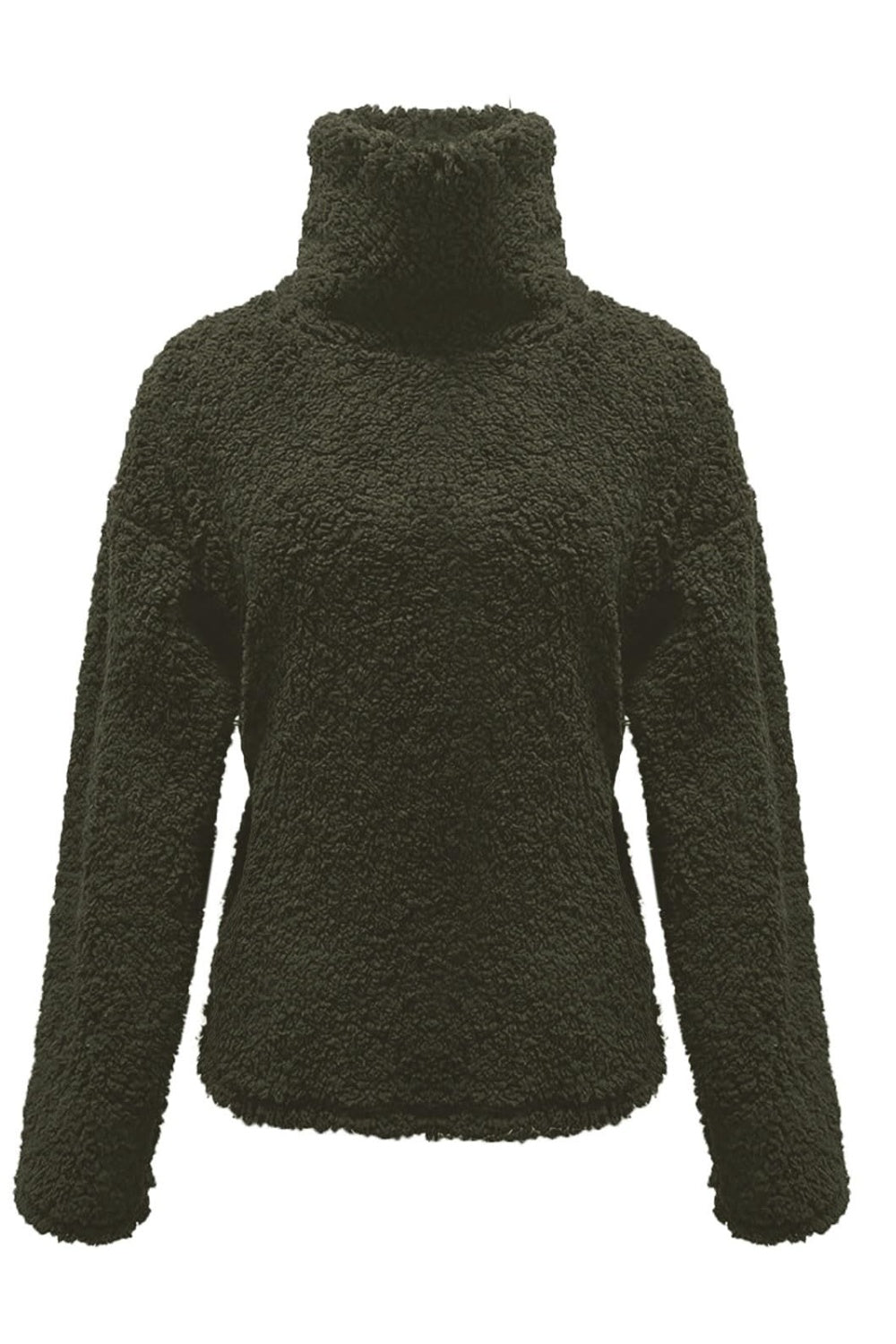 Cozy Caramel Fuzzy Turtleneck Sweatshirt