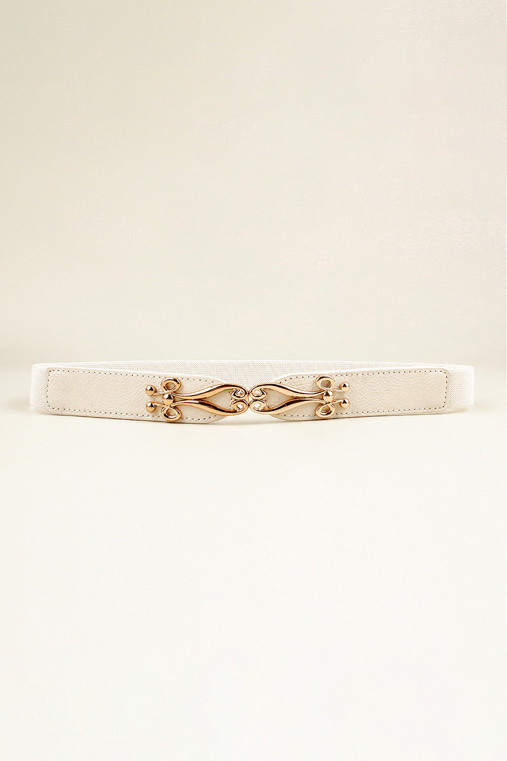 Buckle Elastic Belt with Gold Accents