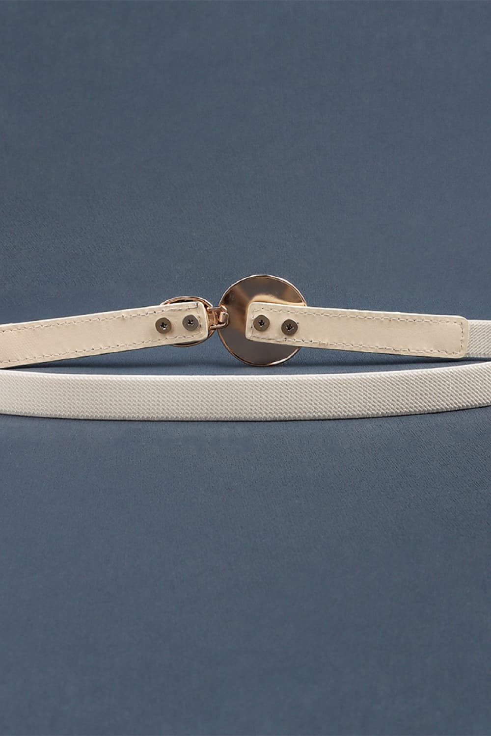 Faux Leather Belt with Gold Accents