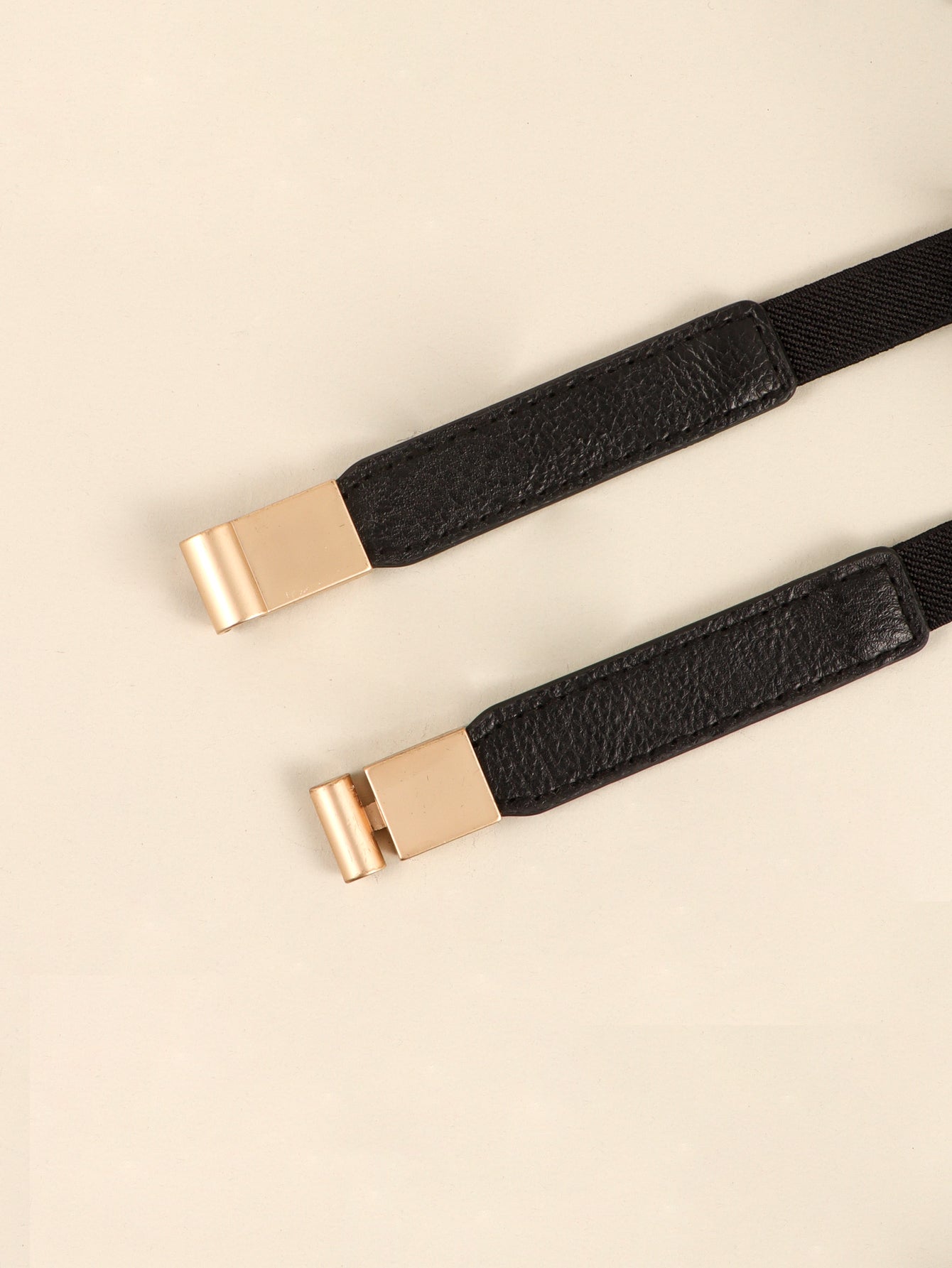 Gold Clip Elastic Skinny Belt