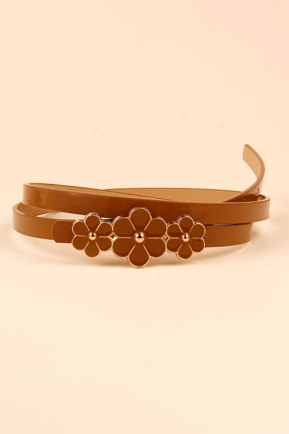 Flower Decor Skinny Belt