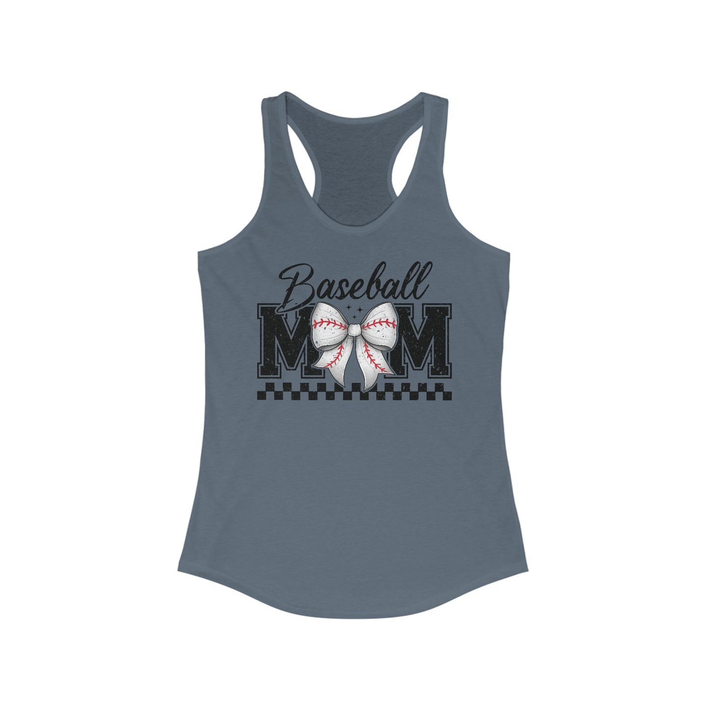 Baseball Mom Racerback Tank Top – Casual & Girly with Bow Design
