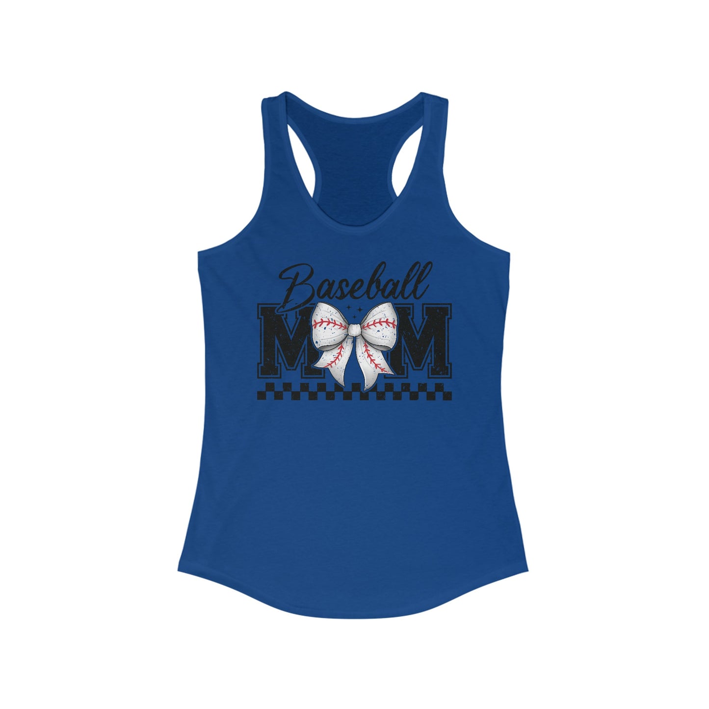 Baseball Mom Racerback Tank Top – Casual & Girly with Bow Design