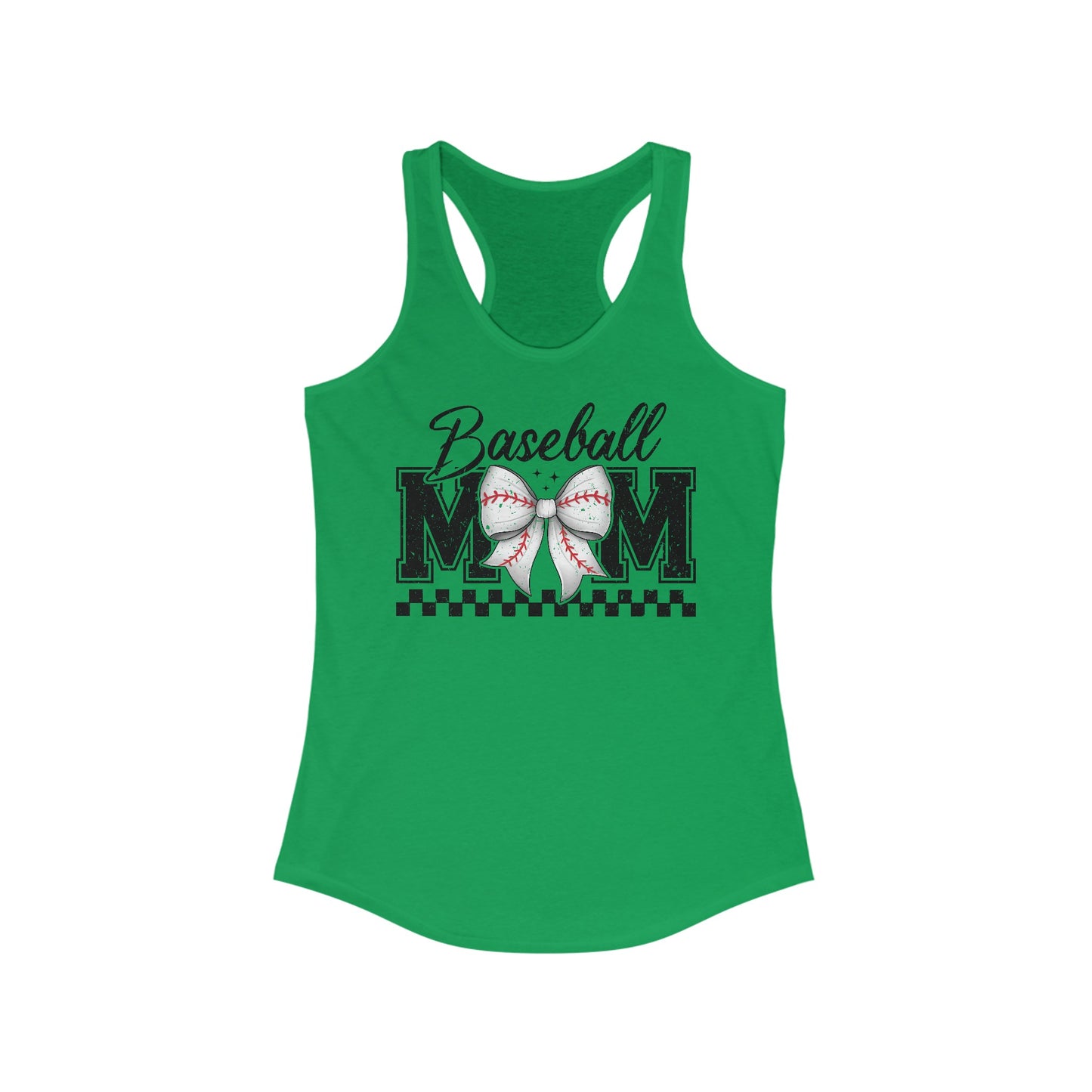 Baseball Mom Racerback Tank Top – Casual & Girly with Bow Design