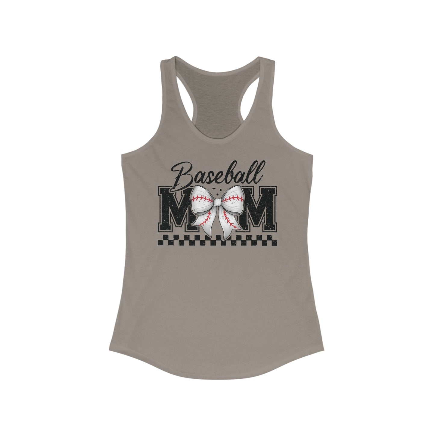 Baseball Mom Racerback Tank Top – Casual & Girly with Bow Design