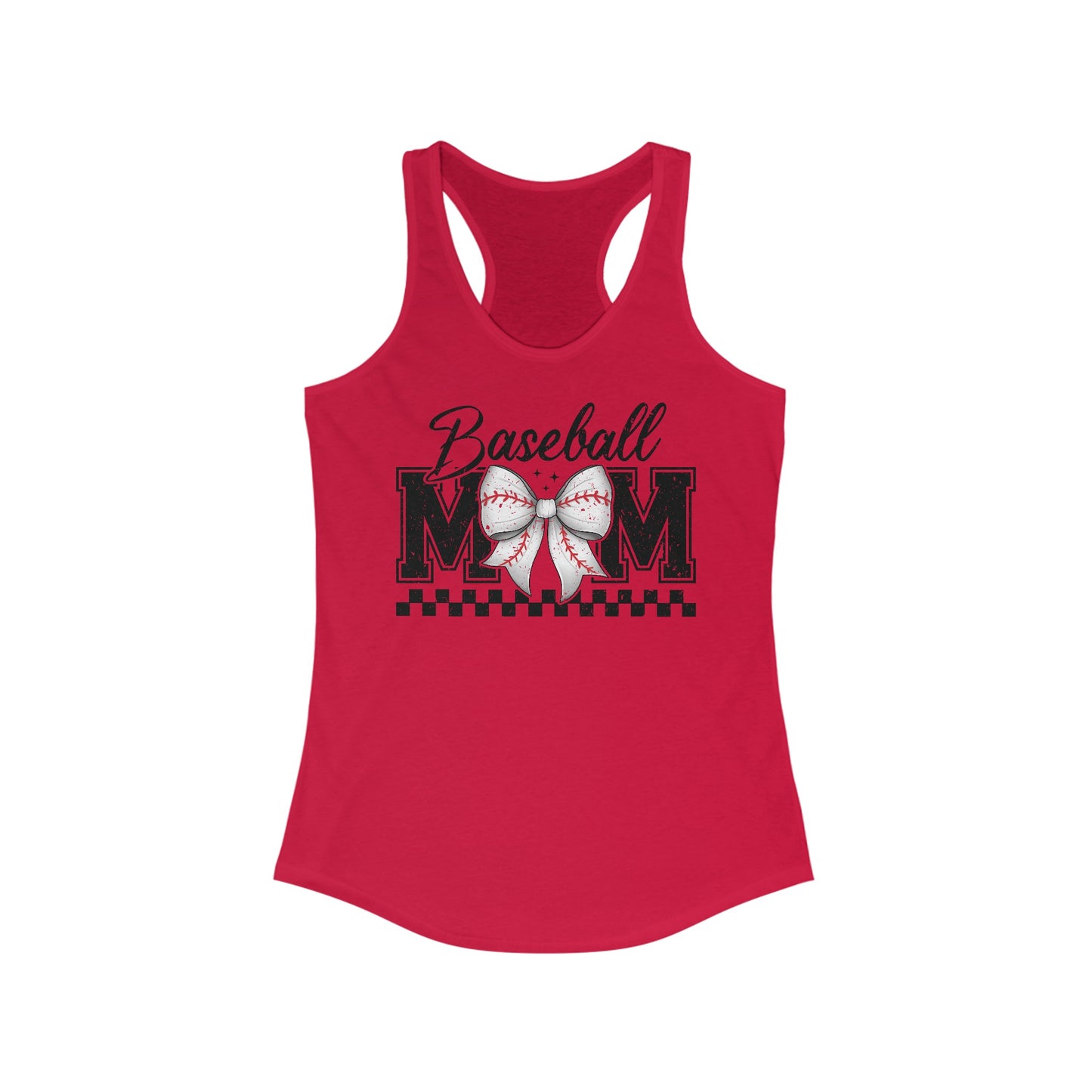Baseball Mom Racerback Tank Top – Casual & Girly with Bow Design