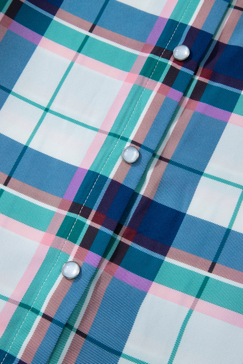Blue Plaid Print Shirt and Shorts Lounge Set
