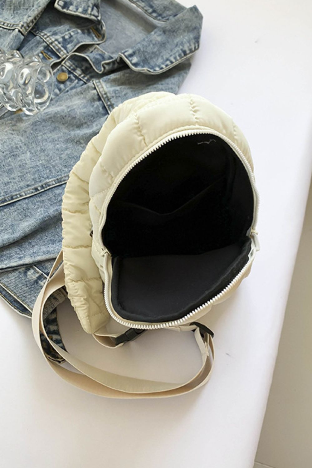 Olive Green Quilted Crossbody Bag