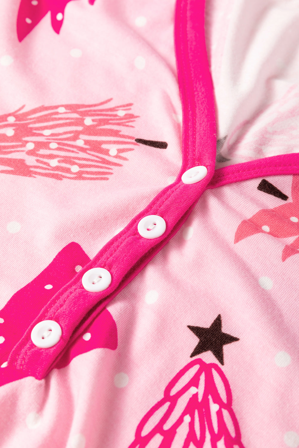 Pink Christmas Tree Print Lounge Set