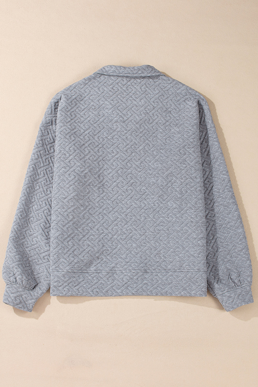 Chic Half-Zip Sweatshirt with Textured Fabric and Collared Neckline